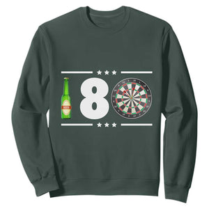 Darts Master 180 And Beer Sweatshirt Funny Bullseye Shooter Gift TS12 Dark Forest Green Print Your Wear