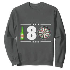 Darts Master 180 And Beer Sweatshirt Funny Bullseye Shooter Gift TS12 Dark Heather Print Your Wear