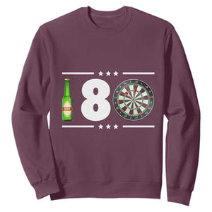 Darts Master 180 And Beer Sweatshirt Funny Bullseye Shooter Gift TS12 Maroon Print Your Wear