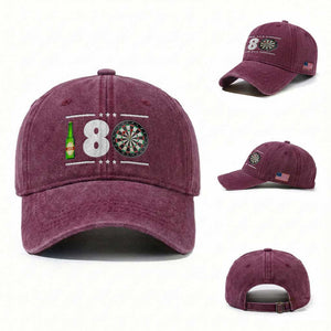 Darts Master 180 And Beer Washed Cotton Baseball Cap Funny Bullseye Shooter Gift TS12 Washed Cap Universal Fit Burgundy Print Your Wear