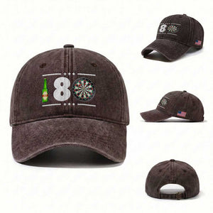 Darts Master 180 And Beer Washed Cotton Baseball Cap Funny Bullseye Shooter Gift TS12 Washed Cap Universal Fit Dark Brown Print Your Wear