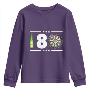 Darts Master 180 And Beer Youth Sweatshirt Funny Bullseye Shooter Gift TS12 Purple Print Your Wear