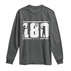 Darts 180 Max Score Player Long Sleeve Shirt Darts Fan Gift TS12 Dark Heather Print Your Wear