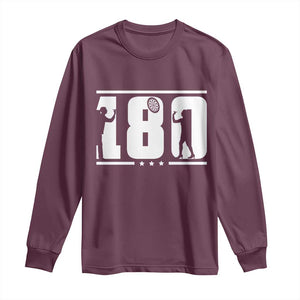 Darts 180 Max Score Player Long Sleeve Shirt Darts Fan Gift TS12 Maroon Print Your Wear