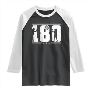 Darts 180 Max Score Player Raglan Shirt Darts Fan Gift TS12 Black White Print Your Wear