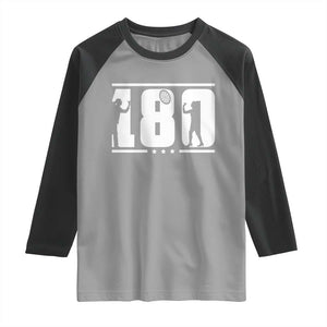 Darts 180 Max Score Player Raglan Shirt Darts Fan Gift TS12 Sport Gray Black Print Your Wear