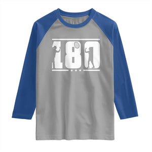 Darts 180 Max Score Player Raglan Shirt Darts Fan Gift TS12 Sport Gray Royal Print Your Wear
