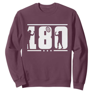Darts 180 Max Score Player Sweatshirt Darts Fan Gift TS12 Maroon Print Your Wear