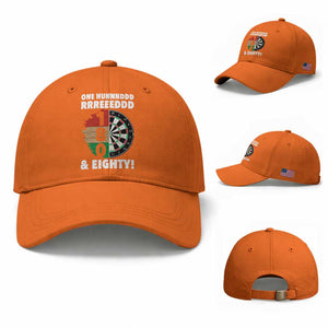 One Hundred And Eighty Baseball Cap Funny Darts Player Gift TS12 Baseball Cap Universal Fit Orange Print Your Wear