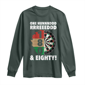 One Hundred And Eighty Long Sleeve Shirt Funny Darts Player Gift TS12 Dark Forest Green Print Your Wear
