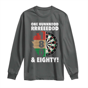 One Hundred And Eighty Long Sleeve Shirt Funny Darts Player Gift TS12 Dark Heather Print Your Wear