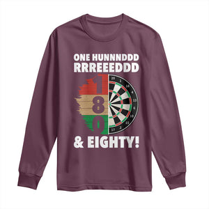 One Hundred And Eighty Long Sleeve Shirt Funny Darts Player Gift TS12 Maroon Print Your Wear