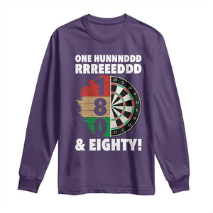 One Hundred And Eighty Long Sleeve Shirt Funny Darts Player Gift TS12 Purple Print Your Wear