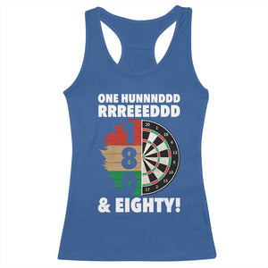 One Hundred And Eighty Racerback Tank Top Funny Darts Player Gift TS12 Royal Blue Print Your Wear