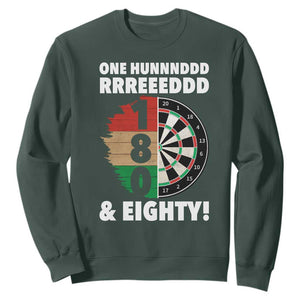 One Hundred And Eighty Sweatshirt Funny Darts Player Gift TS12 Dark Forest Green Print Your Wear