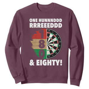 One Hundred And Eighty Sweatshirt Funny Darts Player Gift TS12 Maroon Print Your Wear