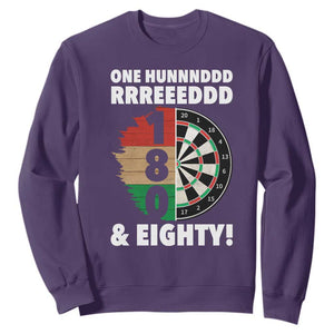 One Hundred And Eighty Sweatshirt Funny Darts Player Gift TS12 Purple Print Your Wear