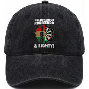 One Hundred And Eighty Washed Cotton Baseball Cap Funny Darts Player Gift TS12 Print Your Wear