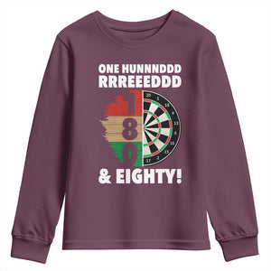 One Hundred And Eighty Youth Sweatshirt Funny Darts Player Gift TS12 Maroon Print Your Wear
