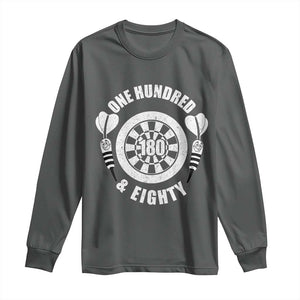 Triple 20 Master Dartist Gift Long Sleeve Shirt One Hundred And Eighty TS12 Dark Heather Print Your Wear