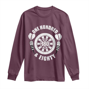 Triple 20 Master Dartist Gift Long Sleeve Shirt One Hundred And Eighty TS12 Maroon Print Your Wear