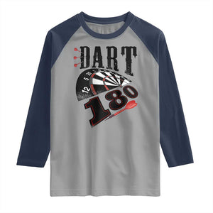 Max Score 180 Darts Lover Raglan Shirt Darts Team Party Gift TS12 Sport Gray Navy Print Your Wear