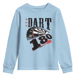 Max Score 180 Darts Lover Youth Sweatshirt Darts Team Party Gift TS12 Light Blue Print Your Wear