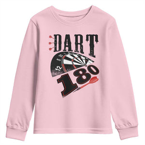 Max Score 180 Darts Lover Youth Sweatshirt Darts Team Party Gift TS12 Light Pink Print Your Wear