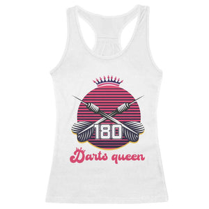Darts Queen 180 Max Score Racerback Tank Top Funny Bullseye Shooter Gift TS12 White Print Your Wear