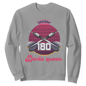 Darts Queen 180 Max Score Sweatshirt Funny Bullseye Shooter Gift TS12 Sport Gray Print Your Wear