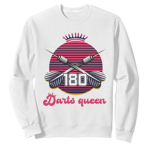 Darts Queen 180 Max Score Sweatshirt Funny Bullseye Shooter Gift TS12 White Print Your Wear