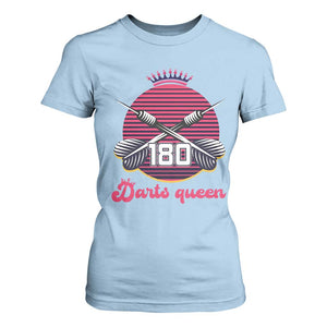 Darts Queen 180 Max Score T Shirt For Women Funny Bullseye Shooter Gift TS12 Light Blue Print Your Wear