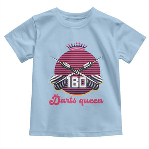 Darts Queen 180 Max Score Toddler T Shirt Funny Bullseye Shooter Gift TS12 Light Blue Print Your Wear