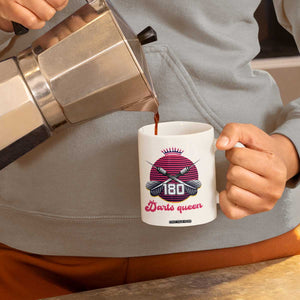 Darts Queen 180 Max Score Coffee Mug Funny Bullseye Shooter Gift TS12 Print Your Wear