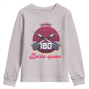 Darts Queen 180 Max Score Youth Sweatshirt Funny Bullseye Shooter Gift TS12 Ice Gray Print Your Wear