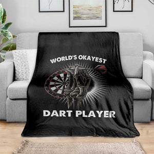 World's Okayest Dart Player Throw Blanket Funny Bullseye Shooter Gift TS12 Print Your Wear