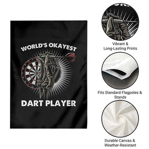 World's Okayest Dart Player Garden Flag Funny Bullseye Shooter Gift TS12 Print Your Wear