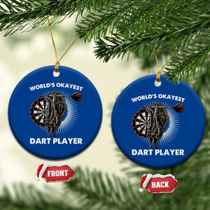 World's Okayest Dart Player Ceramic Ornament Funny Bullseye Shooter Gift TS12 1pc Blue Print Your Wear
