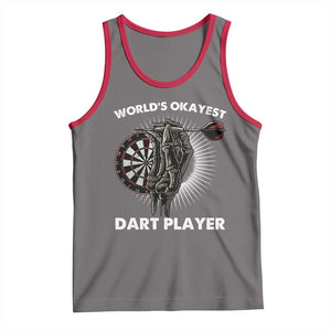 World's Okayest Dart Player Tank Top Funny Bullseye Shooter Gift TS12 Deep Heather Red Print Your Wear