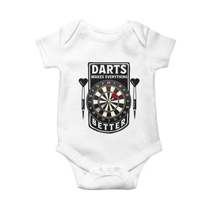 Darts Makes Everything Better Baby Onesie Darts Lover Gift TS12 White Print Your Wear