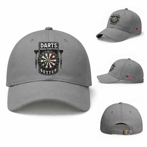 Darts Makes Everything Better Baseball Cap Darts Lover Gift TS12 Baseball Cap Universal Fit Sport Gray Print Your Wear