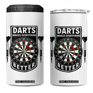 Darts Makes Everything Better 4 in 1 Can Cooler Tumbler Darts Lover Gift TS12 One Size: 16 oz White Print Your Wear