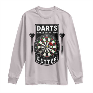 Darts Makes Everything Better Long Sleeve Shirt Darts Lover Gift TS12 Ice Gray Print Your Wear