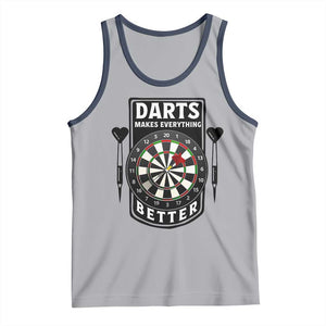 Darts Makes Everything Better Tank Top Darts Lover Gift TS12 Athletic Heather Navy Print Your Wear