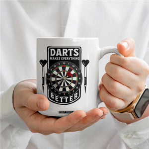 Darts Makes Everything Better Coffee Mug Darts Lover Gift TS12 Print Your Wear
