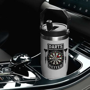 Darts Makes Everything Better Flip Straw Tumbler Darts Lover Gift TS12 Print Your Wear