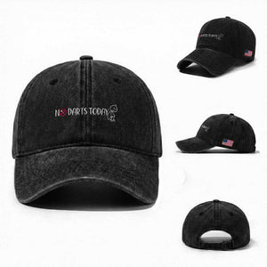 No Dart Today Washed Cotton Baseball Cap Funny Dart Player Gift TS12 Washed Cap Universal Fit Black Print Your Wear