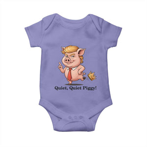 Quiet Quiet Piggy Baby Onesie Funny No Kings Pig Political TS12 Violet Print Your Wear