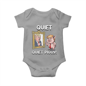 Resistance Movement Quiet Quiet Piggy Baby Onesie Funny Pig Political TS12 Sport Gray Print Your Wear