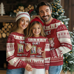 Resistance Movement Quiet Quiet Piggy Ugly Christmas Sweater Funny Pig Political TS12 Red Beige Print Your Wear